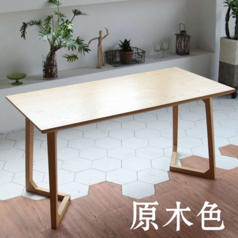 甜品奶茶店桌椅组合简约休闲休息区蛋糕店咖啡西餐厅洽谈卡座沙发 原木色长桌官方标配