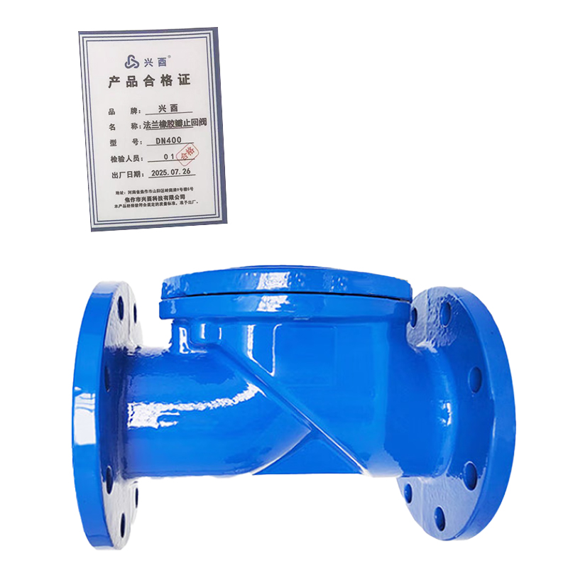 兴酉 法兰橡胶瓣止回阀 DN400 个高清大图
