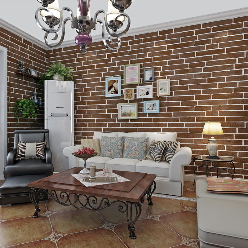 复古仿古砖纹砖块砖头墙纸3d立体卧室客厅餐厅服装店文化石壁纸壹德壹