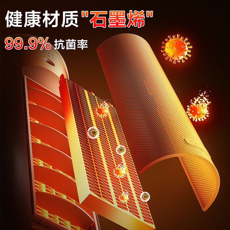 美的[石墨烯速热]直流变频家用暖风机取暖器/小型电暖器电暖气/电热风扇/节能小太阳暖脚神器HFS20DQ(大乔)高清大图