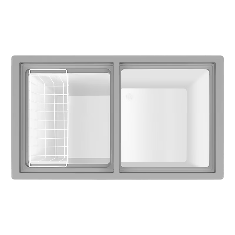 美的冰柜 家用商用囤货双箱双温冷柜蝶形门 冷藏冷冻柜卧式MR-221VM(E) MR-221VM(E) 极地白高清大图