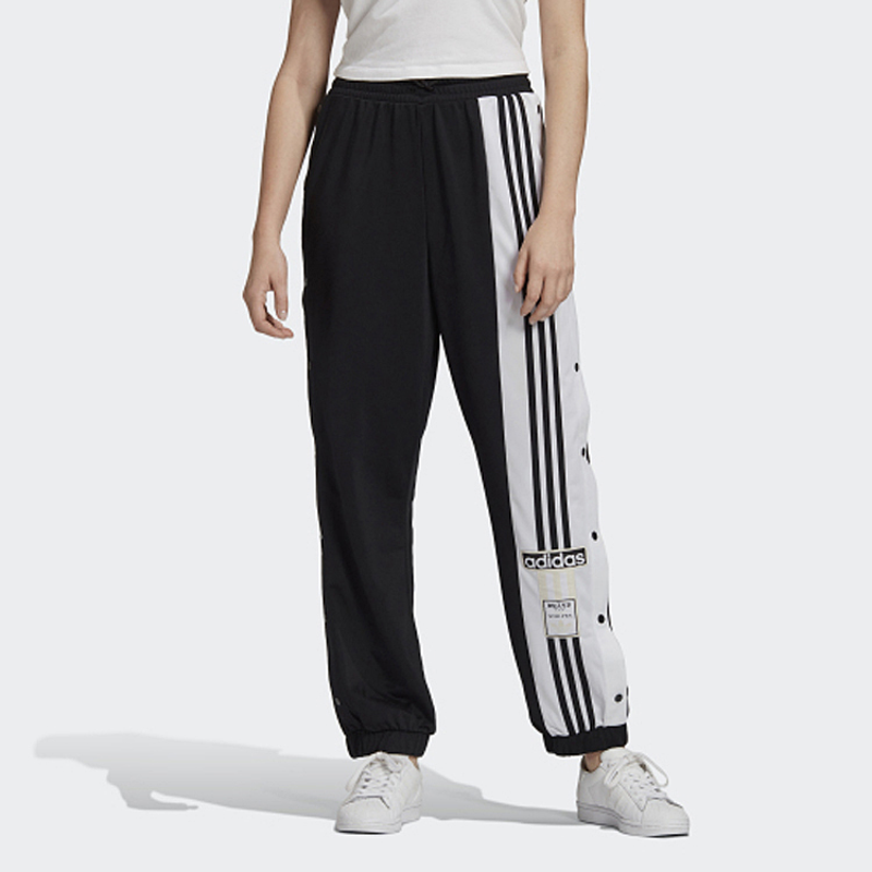 adidas originals三叶草 adibreak pant 侧边排扣字母条纹运动裤 秋季