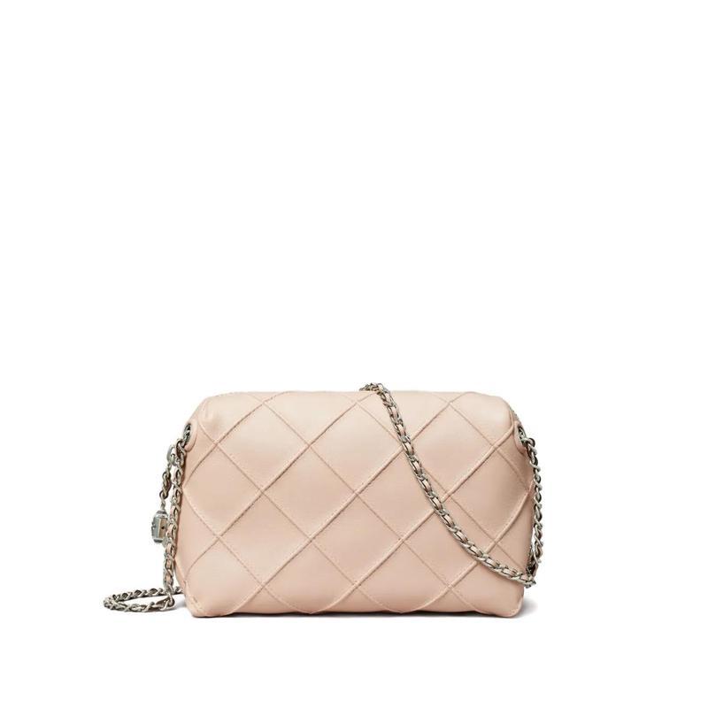 托里.伯奇(TORY BURCH)羊皮绗缝女士单肩包小巧便携链条拼接手提