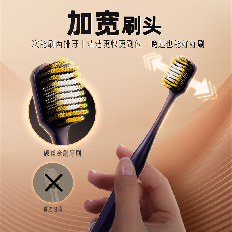 金口健牙刷 基础系列 碳丝金刷 (双支)高清大图