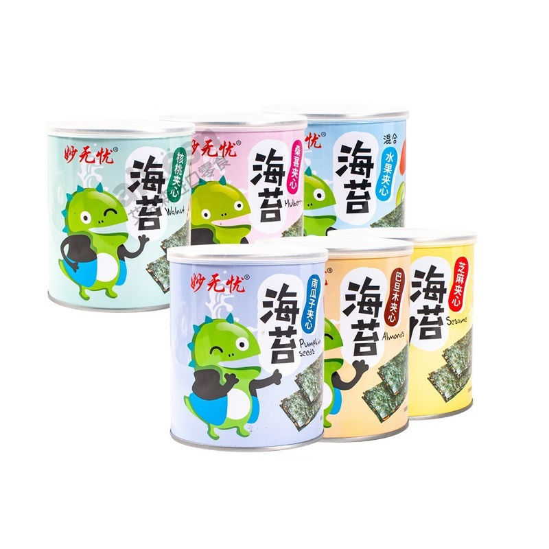 399任选7件妙无忧夹心海苔罐装婴幼儿零食辅食罐装即食休闲紫菜脆片35