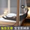 新中式蚊帐家用烤漆铁支架1.5m1.8m床复古风坐床三开门1.2米防摔