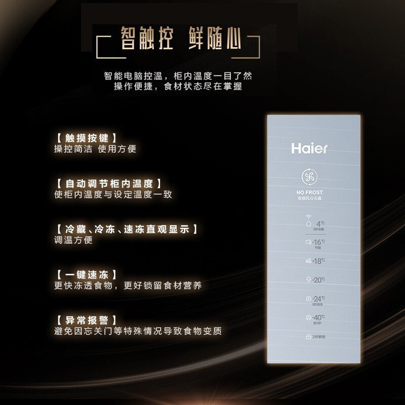 海尔(Haier)192升家用立式冰柜冷柜冷藏冷冻柜小冰箱 风冷无霜 多层独立分区 立式分储占地小 BD-192WEGL