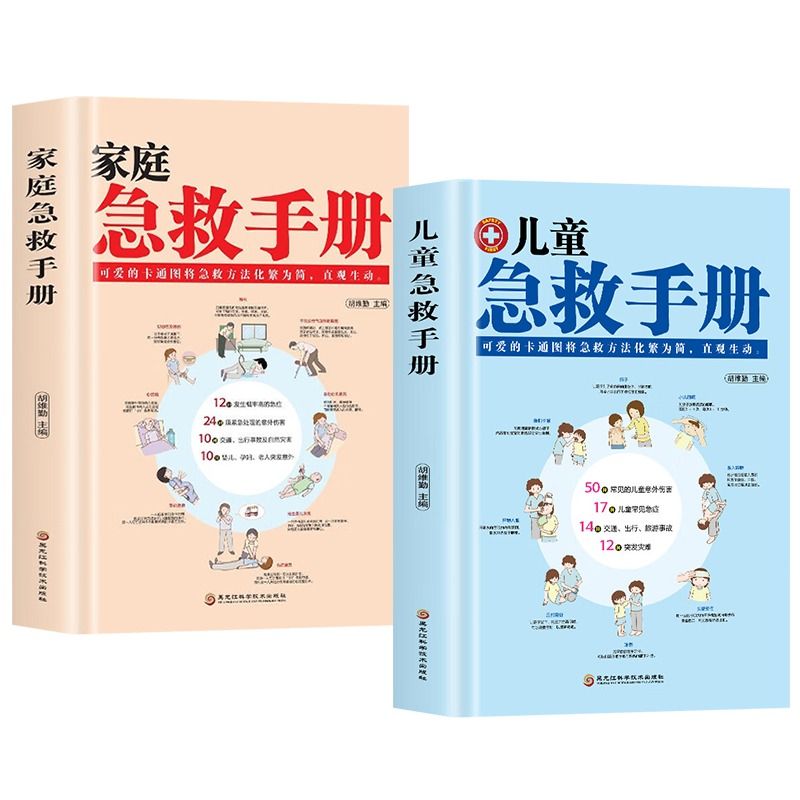 [全2册 ]家庭急救手册+儿童急救手册 [正版]儿童急救手册+家庭急救手册医学急救知识安全防范科普百科大全危险救护生活基高清大图