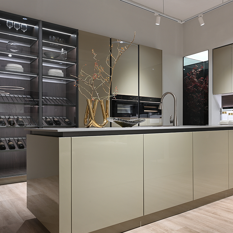 皮阿诺整体 定制厨房灶台柜橱柜一体石英石台面厨橱柜