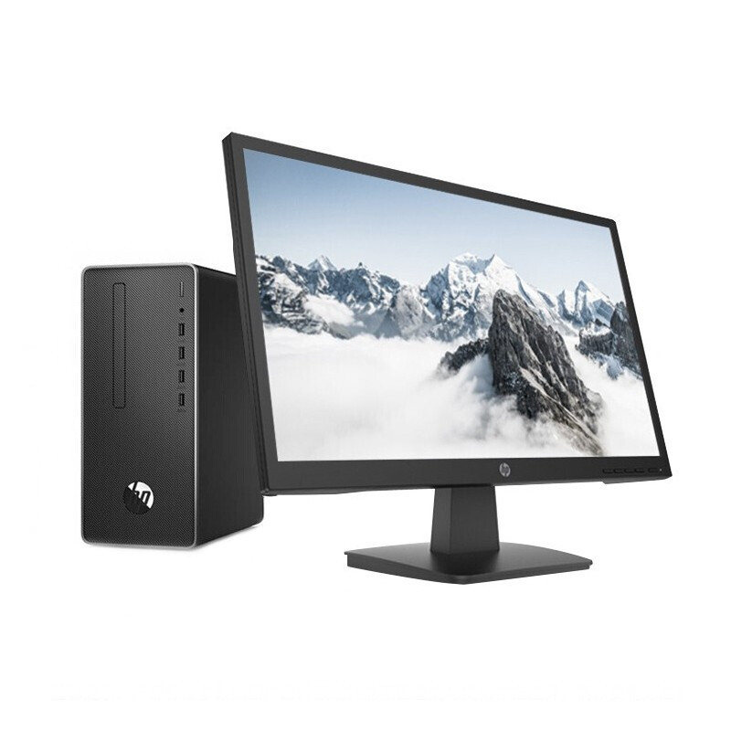 惠普(HP) 战66 商用办公台式电脑主机(i3-10100 8G 1T+256G WiFi蓝牙 Win10 Office)21.5英寸显示屏