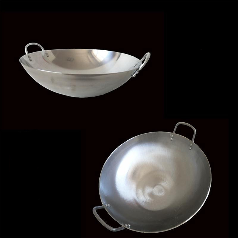 企购优品 不锈钢双耳炒锅边锅80