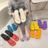 人字拖女ins潮夏季外穿时尚夹脚沙滩拖鞋防滑厚底情侣外出凉拖鞋