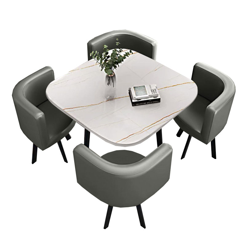 锦北 洽谈桌休息区谈判桌北欧风会客接待桌简约奶茶店桌椅组合 组合七