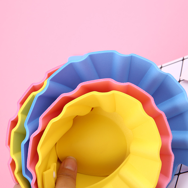 宝宝洗发帽洗头发防水护耳儿童淋浴帽婴儿洗澡帽小孩洗发帽搓澡 三维工匠 [黄色系]洗澡3件套高清大图