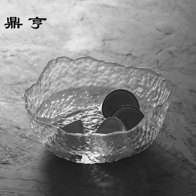 鼎亨日式锤纹耐热玻璃茶洗锤目纹茶道配件功夫茶具洗茶杯盆栽水洗