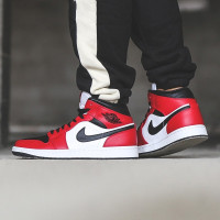 NIKE耐克Air Jordan1 mid AJ1篮球鞋男鞋黑红脚趾禁穿芝加哥UNION小闪电芝加哥554724-069