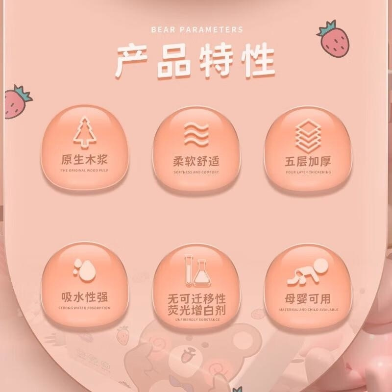 漫花30包抽纸整箱家用卫生纸5层加厚餐巾纸原木面巾纸大尺寸抽纸巾高清大图