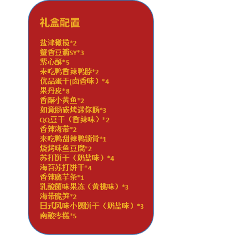 来伊份 腾龙礼盒1358g 58包零食腾龙礼盒(单位:盒)