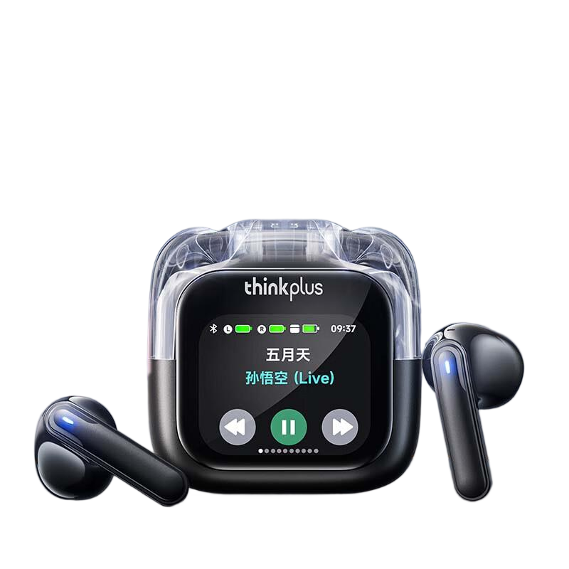 联想thinkplus 真无线屏显式蓝牙耳机 黑色 LP70 pro 个