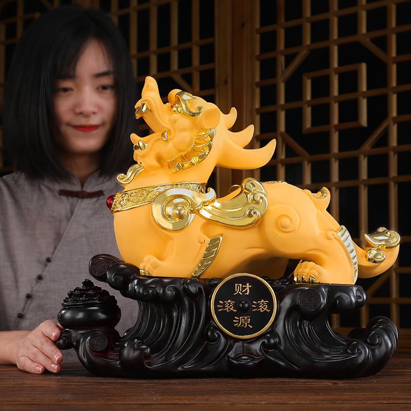 美帮汇大号貔貅摆件玉石皮丘财源滚滚貔恘客厅电视柜装饰摆设高清大图