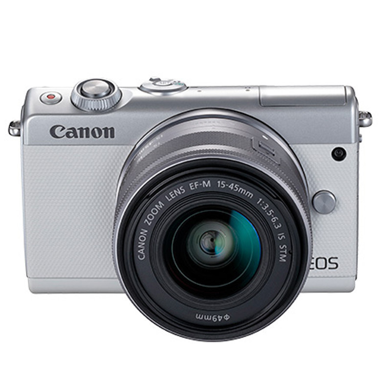 佳能(Canon)EOS M100 (15-45)白色微单单镜头相机2420万像素 触控翻转LCD 全像素双核对焦高清大图