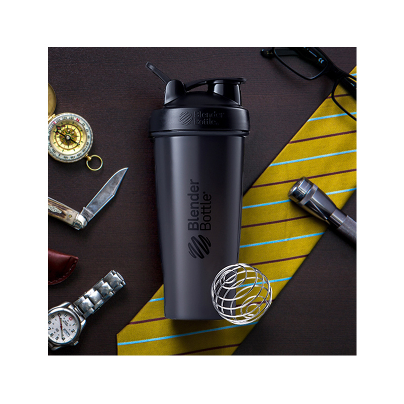 Blender Bottle 经典款中号蛋白粉摇摇杯 运动健身水杯带搅拌球 黑色 800ml