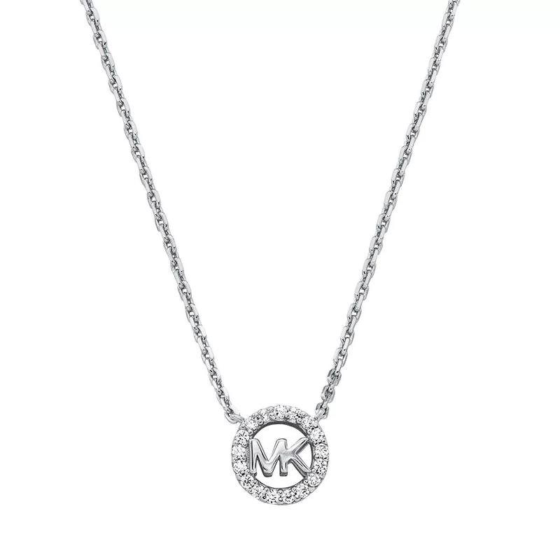 迈克·科尔斯(MICHAEL KORS)银色吊坠项链女款925纯银镶钻可调节