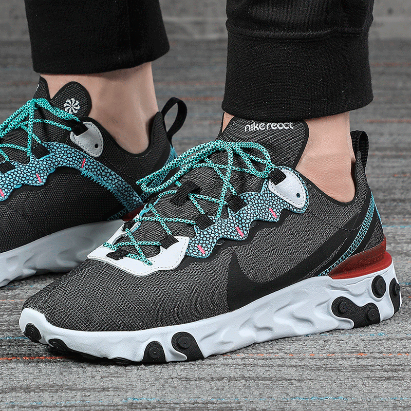 NIKE/耐克 男鞋 2020新款React Element 55 SE高桥盾低帮减震运动休闲鞋 CD2153-001