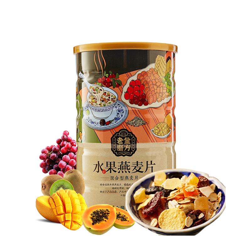 老金磨方 水果燕麦片518g 水果坚果混合麦片 早餐即食冲饮营养代餐