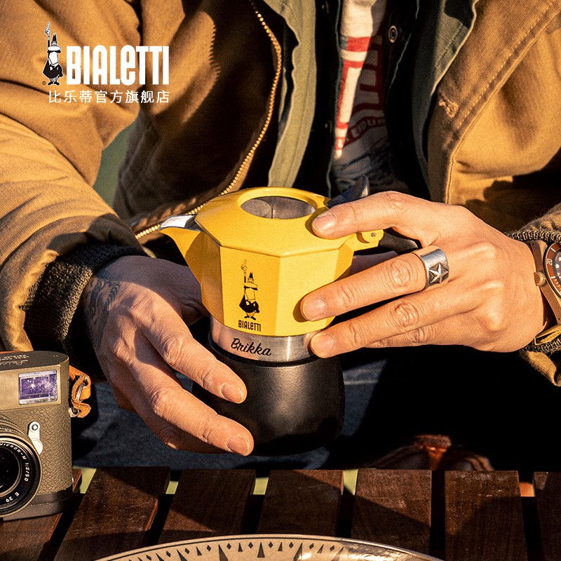 比乐蒂(Bialetti)双阀手冲咖啡壶黄色高压意式浓缩手动咖啡机 黄色双阀2杯份 BIALETTI-624 黄色高清大图