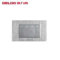 DELIXI德力西118型开关插座面板 二位小四开双控荧光开关面板4个按键双控开关
