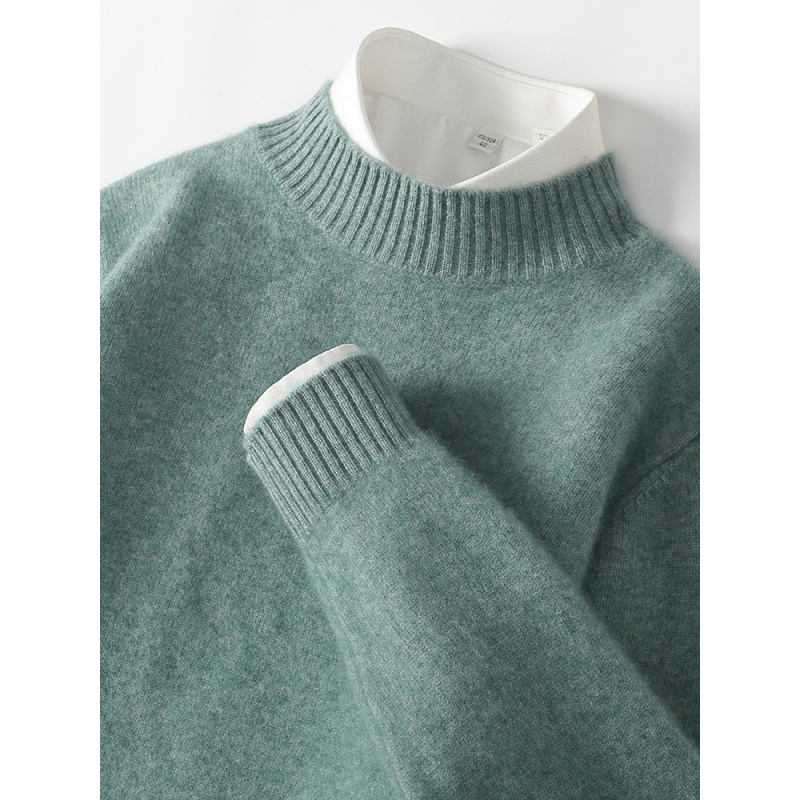 男士加厚半高领羊毛衫25秋冬新款商务休闲针织打底衫宽松百搭毛衣