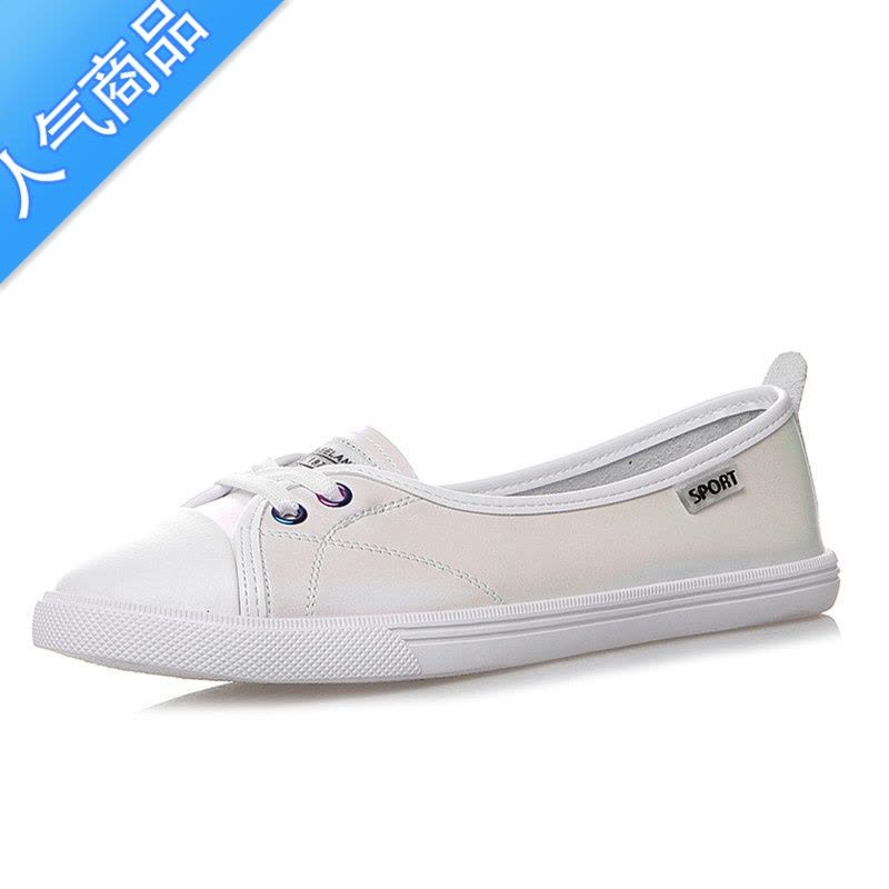 SUNTEK浅口小白鞋子女2023春夏新款平底休闲鞋头层百搭护士单鞋图片