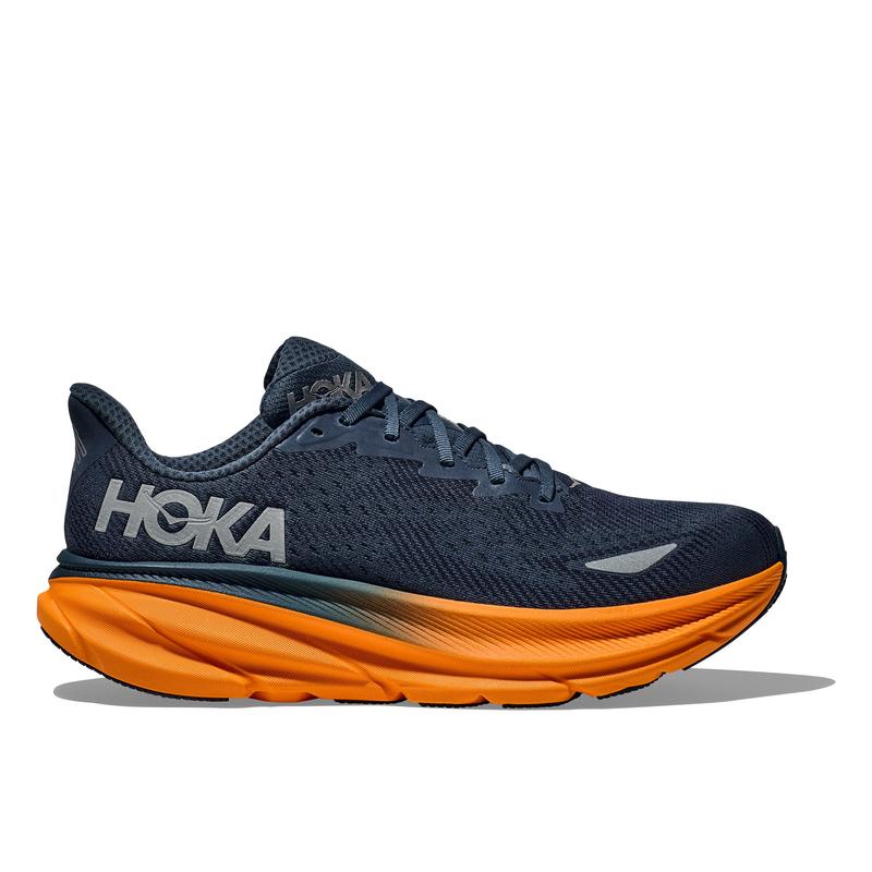 Hoka One One男士防水透气跑步鞋缓震舒适环保休闲运动鞋 STORMY_SKIES/ORANGE_ZEST 41