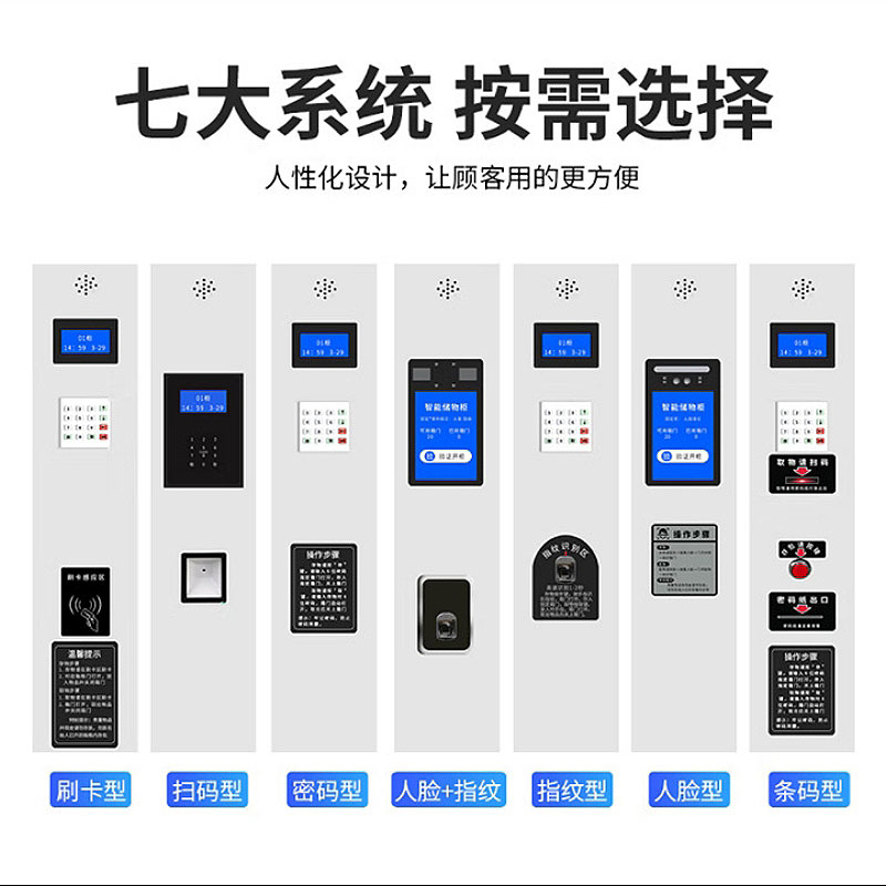 戴劲 电子存包柜商场超市智能物品寄存柜员工衣物储存柜 36门人脸识别高清大图