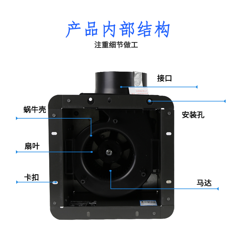 松下(Panasonic) 嵌入式天埋扇换气扇管道厨房卫生间天花扇石膏吊顶薄型卧室低噪音抽风扇FV-21CUV2C高清大图