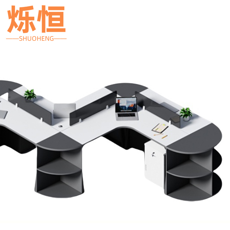 烁恒 职员办公桌 五人位含柜 套高清大图