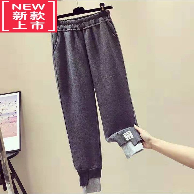 可莉允韩国中大童儿童加绒加厚运动裤2022新款秋冬洋气女童保暖休闲裤子保暖裤图片
