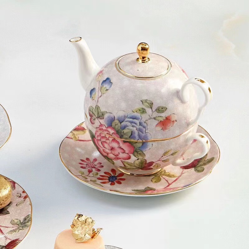 WEDGWOOD威基伍德杜鹃一人悦享茶壶杯碟骨瓷茶具茶壶套装