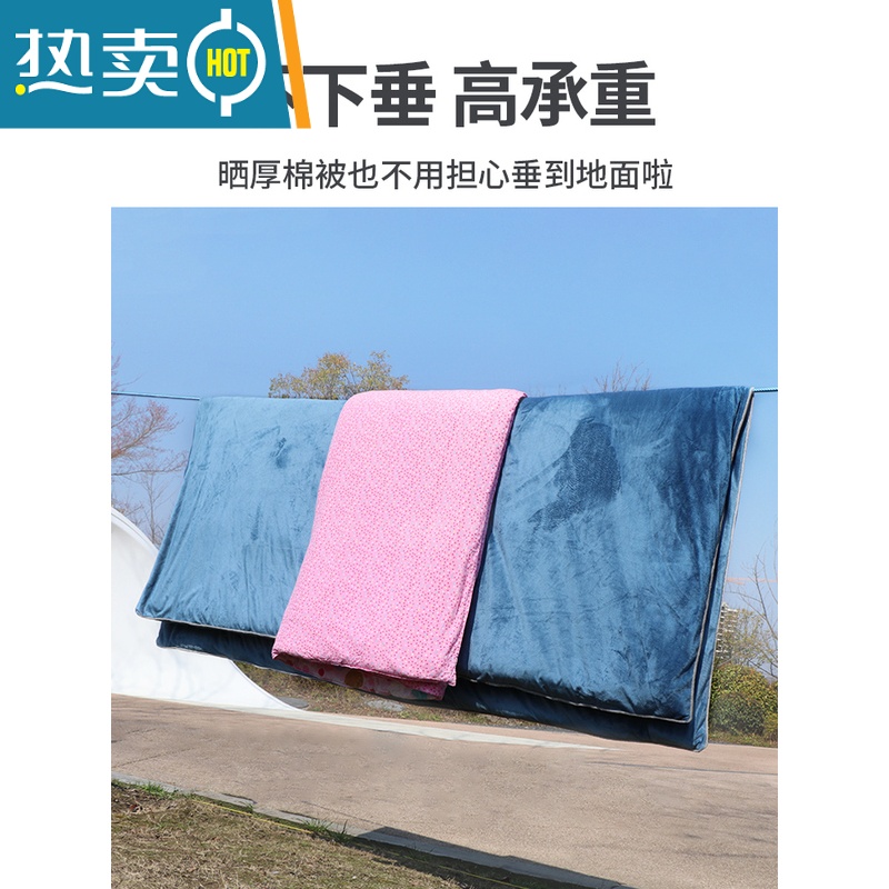 敬平晾衣绳室外晒被子器户外凉衣绳拉紧扣加粗宿舍挂晾晒衣服的绳子 10.5mm黄色橘点15米(赠大号晾被夹6个)高清大图
