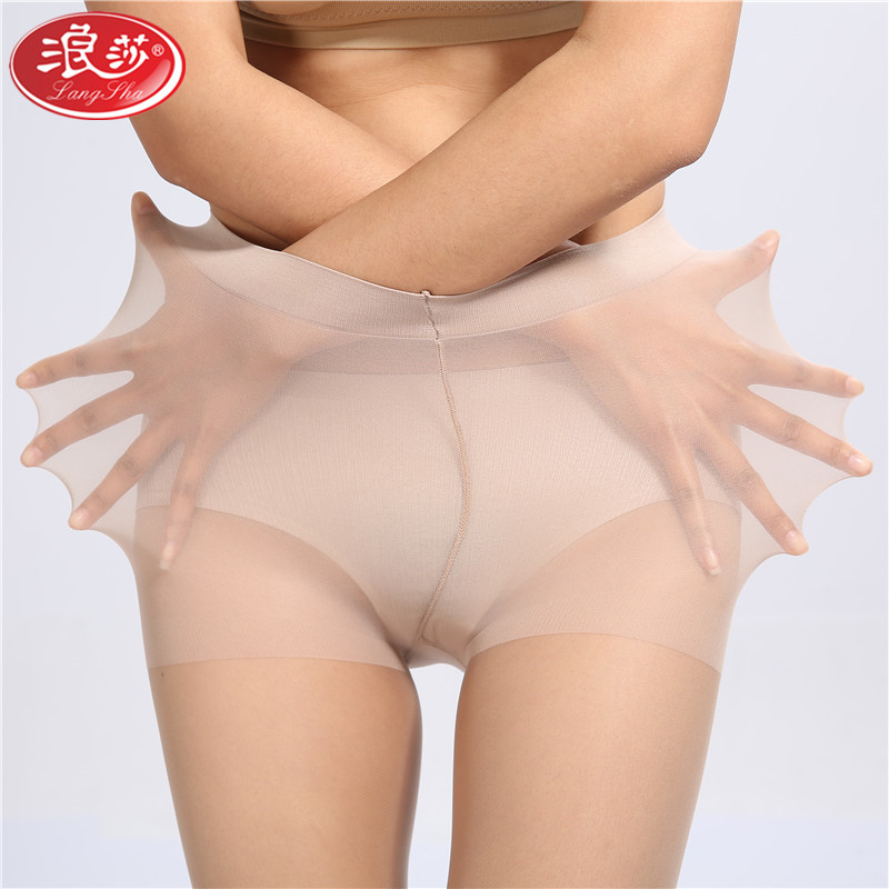 浪莎langsha女式丝袜子女士春夏薄款网红菠萝袜薄款随意剪防脱丝加裆打底连裤袜1双高清大图