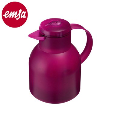 爱慕莎(EMSA)保温壶保温水壶家用小容量热水瓶德国进口玻璃内胆暖水壶桑巴 紫红色 1L[红色紫红色随机发货](滞销处理