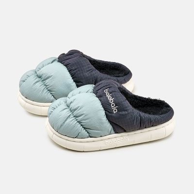 巴拉巴拉儿童棉拖鞋女童冬季2025新款宝宝室内加厚保暖男童居家鞋 浅蓝色 内长22cm适合33-34的脚穿