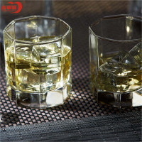青苹果玻璃洋酒杯烈酒杯水杯套装威士忌酒杯 6只装八角杯200ML