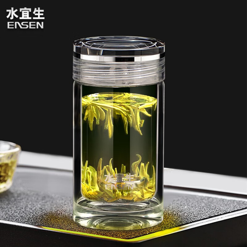 水宜生 210ml 小容量玻璃杯泡茶杯 高档弱碱随手杯 迷你保温杯 纯钛水晶杯 防烫玻璃杯 G506高清大图