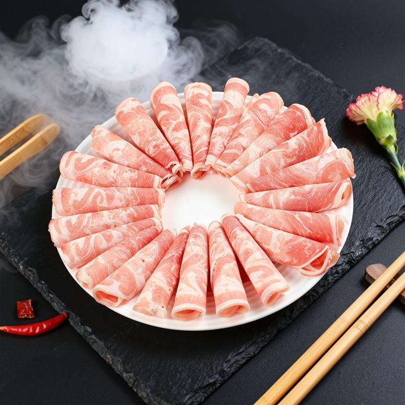 新鲜羔羊上脑火锅食材涮肉煎烤无添加正宗内蒙古原切羊肉片高清大图