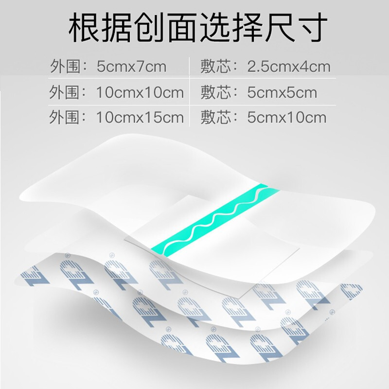 振德(ZHENDE)接触性创面透明敷料伤口洗澡贴无菌防水贴敷贴大号婴儿脐贴 5cm*7cm 20片