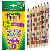 Crayola绘儿乐 8色粗短彩色铅笔儿童绘画安文具套装全涂鸦68-4108