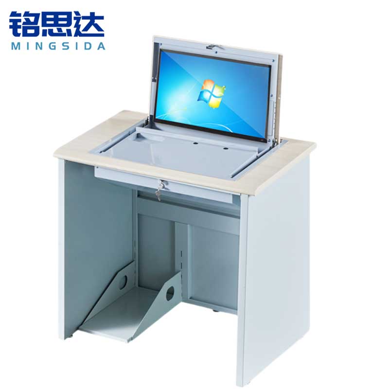 铭思达翻转电脑桌单人位张高清大图