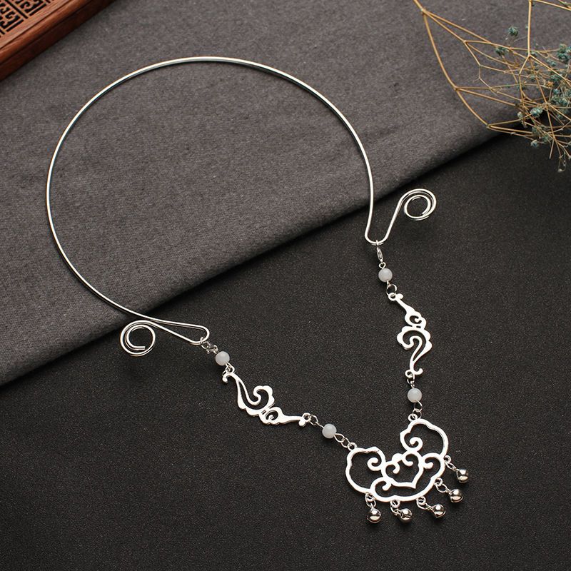 图书>期刊/杂志>男士>图书其它>祥云锁[金色]汉服简约项圈镂空长命锁